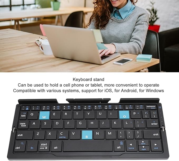 0Mini Folding Bluetooth KeyboardFEATURES:


Adjustable Viewing Angle: This keyboard features hidden stands that hold and prop up your device, allowing you to use your tablets and smartphones at an Mini Folding Bluetooth Keyboard