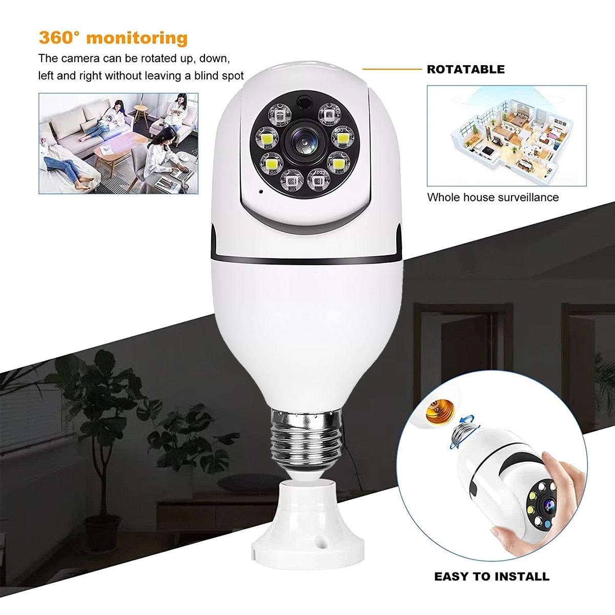 0Light Bulb Surveillance CameraFEATURES:


Smart Monitoring: The Light Bulb Surveillance Camera falls under the category of smart monitoring devices, offering advanced surveillance features in a cLight Bulb Surveillance Camera